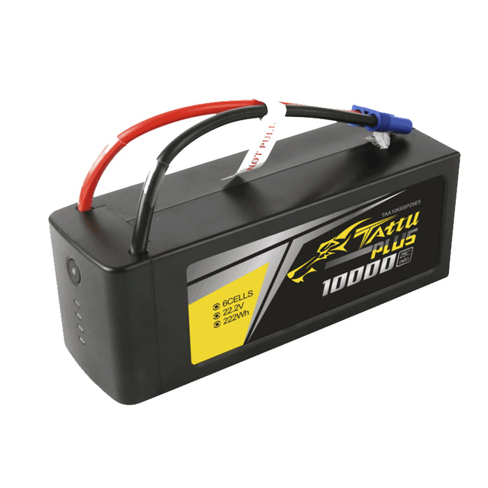 Gens Tattu Plus 10000mAh 22.2V 25C 6S1P Lipo Smart Battery Pack With EC5 Plug