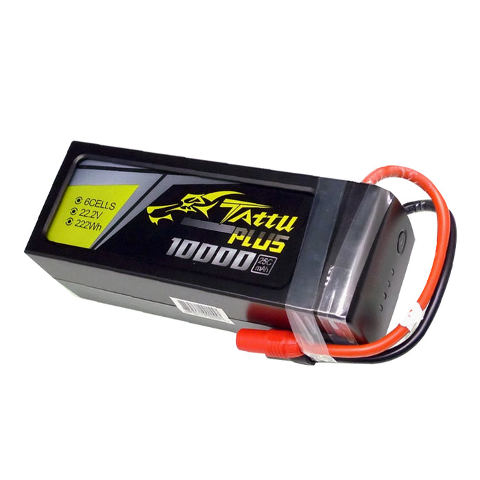 Gens Tattu Plus 10000mAh 22.2V 25C 6S1P Lipo Smart Battery Pack With AS150+XT150 Plug