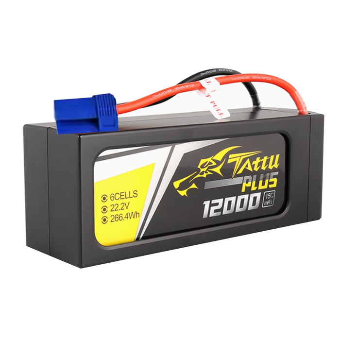 Gens Tattu Plus 12000mAh 22.2V 15C 6S1P Lipo Smart Battery Pack With EC5 Plug