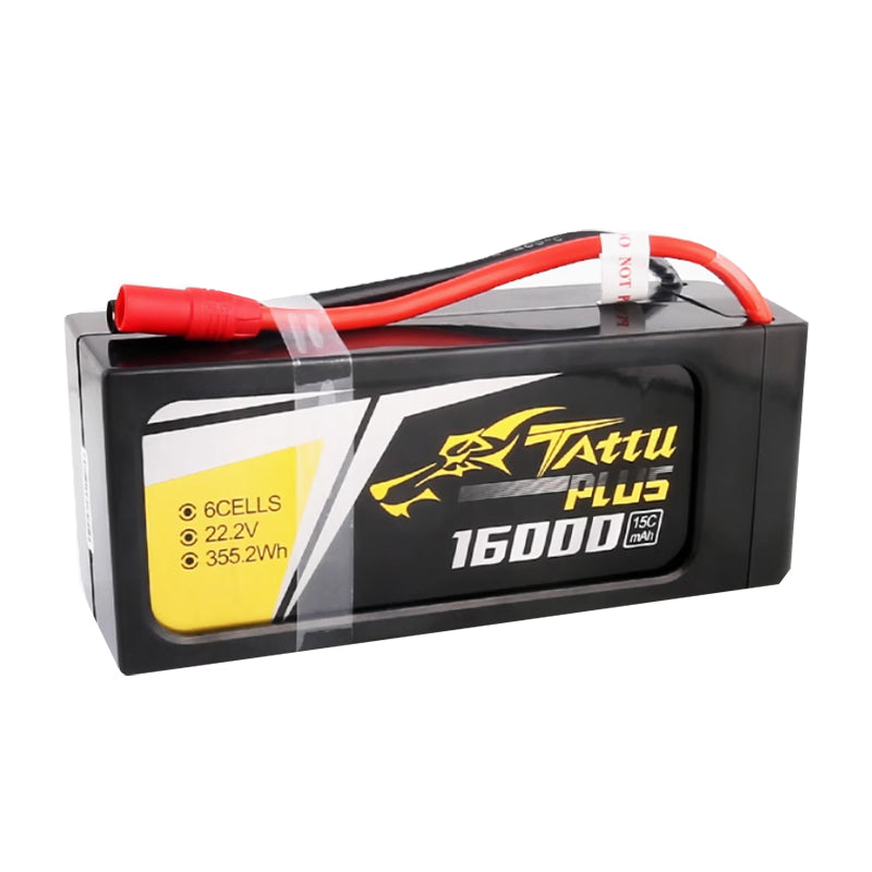 Gens Tattu Plus 16000mAh 6S1P 15C 22.2V Lipo Battery Pack With AS150+XT150 Plug