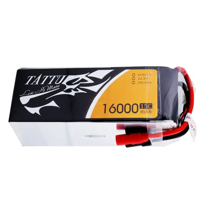 Gens Tattu 16000mAh 15C 6S1P Lipo Battery Pack With AS150 +XT150 Plug