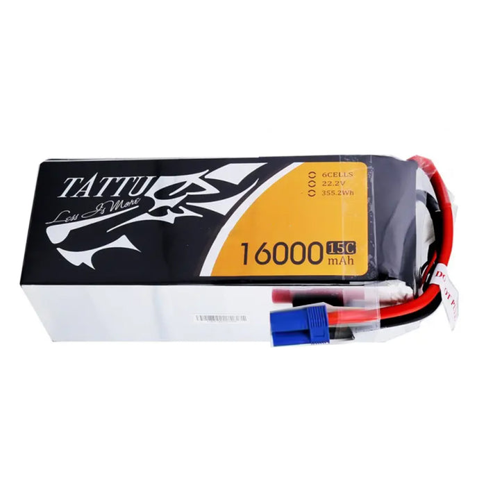 Gens Tattu 16000mAh 15C 6S1P Lipo Battery Pack With EC5 Plug