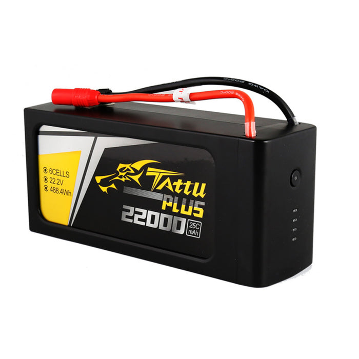 Gens Tattu Plus 22000mAh 22.2V 25C 6S1P Lipo Smart Battery Pack with AS150+XT150 Plug